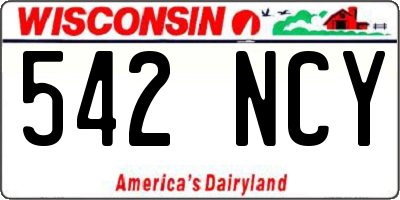 WI license plate 542NCY