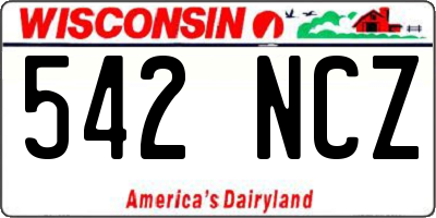 WI license plate 542NCZ