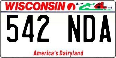 WI license plate 542NDA
