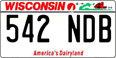 WI license plate 542NDB