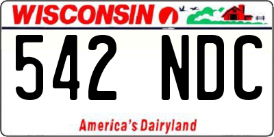 WI license plate 542NDC