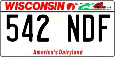 WI license plate 542NDF