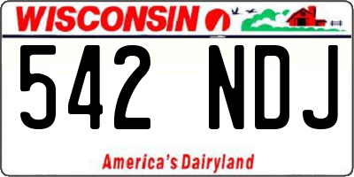 WI license plate 542NDJ