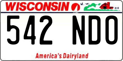 WI license plate 542NDO