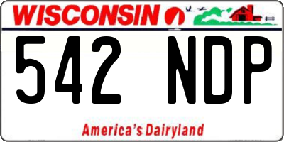 WI license plate 542NDP