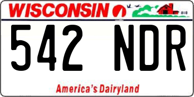 WI license plate 542NDR