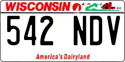 WI license plate 542NDV