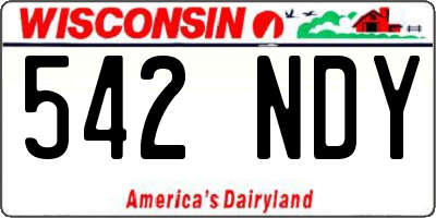 WI license plate 542NDY