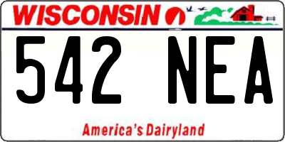 WI license plate 542NEA