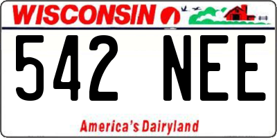 WI license plate 542NEE
