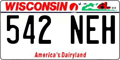 WI license plate 542NEH