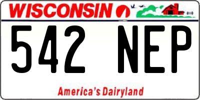 WI license plate 542NEP