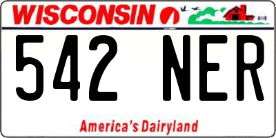 WI license plate 542NER