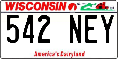 WI license plate 542NEY