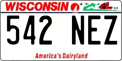WI license plate 542NEZ