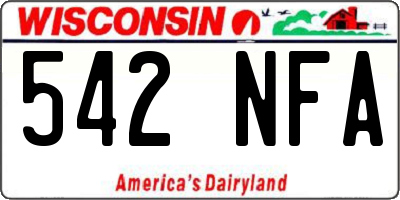 WI license plate 542NFA