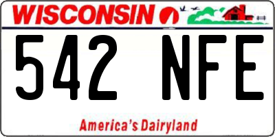 WI license plate 542NFE