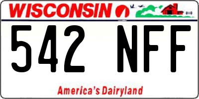 WI license plate 542NFF