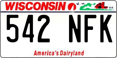 WI license plate 542NFK