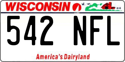 WI license plate 542NFL