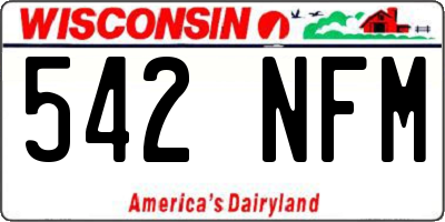 WI license plate 542NFM