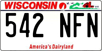 WI license plate 542NFN