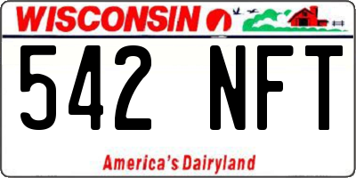 WI license plate 542NFT