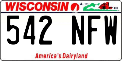 WI license plate 542NFW
