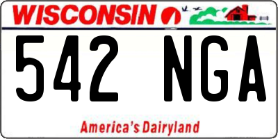 WI license plate 542NGA