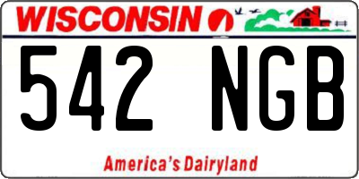 WI license plate 542NGB