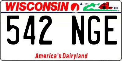 WI license plate 542NGE
