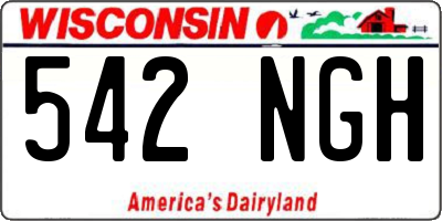 WI license plate 542NGH