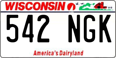 WI license plate 542NGK