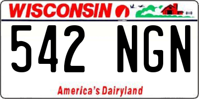 WI license plate 542NGN