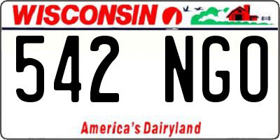 WI license plate 542NGO