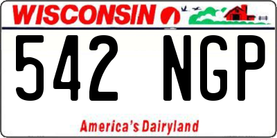 WI license plate 542NGP