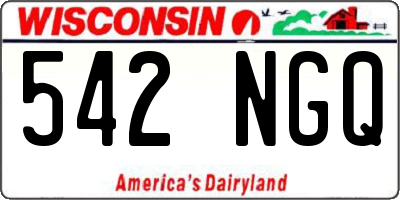 WI license plate 542NGQ