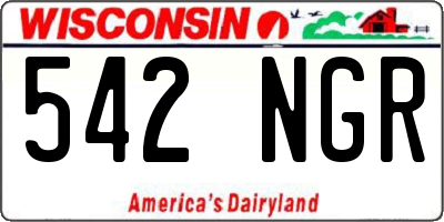 WI license plate 542NGR