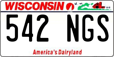 WI license plate 542NGS