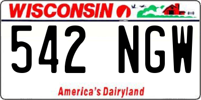 WI license plate 542NGW