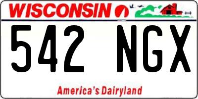 WI license plate 542NGX