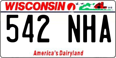 WI license plate 542NHA