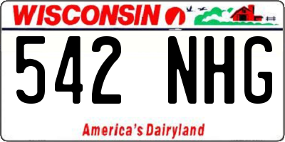 WI license plate 542NHG