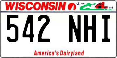 WI license plate 542NHI