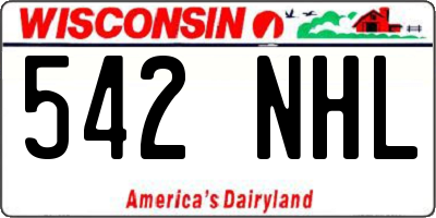 WI license plate 542NHL