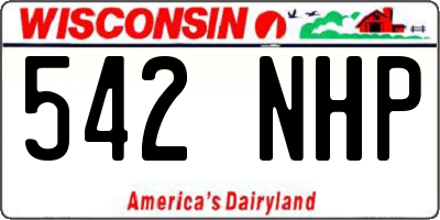 WI license plate 542NHP