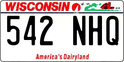 WI license plate 542NHQ