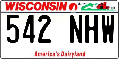 WI license plate 542NHW