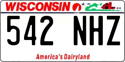 WI license plate 542NHZ