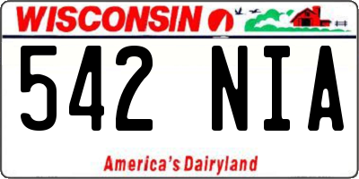 WI license plate 542NIA